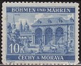 Czech Republic - 1940 - Architecture - 10 K - Blue - Flora, Bohemia, Tilo - Scott 47 - Bohmen und Mahren Cechy a Moravia Wallenstein Palace Prague - 0